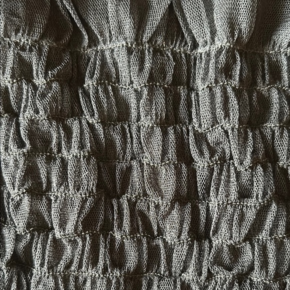 Vera Wang Black Ruffled Smocked Blouse - Picture 3 of 4